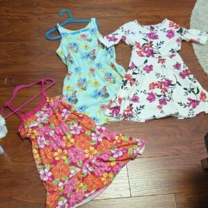Old Navy Kids Floral Dresses - Blue, White, Orange